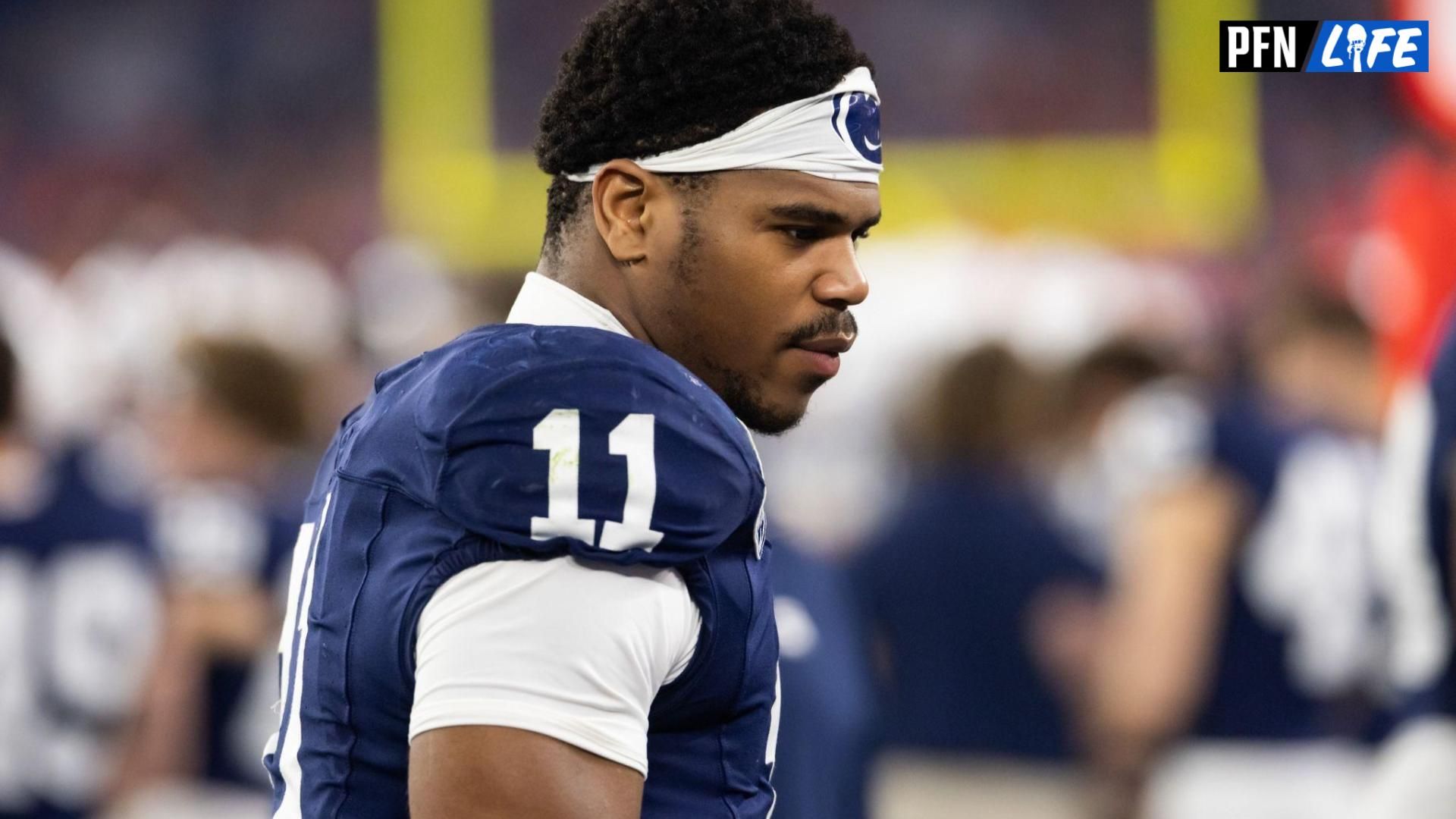 Penn State Nittany Lions defensive end Abdul Carter (11) against the Boise State Broncos in the Fiesta Bowl at State Farm Stadium.