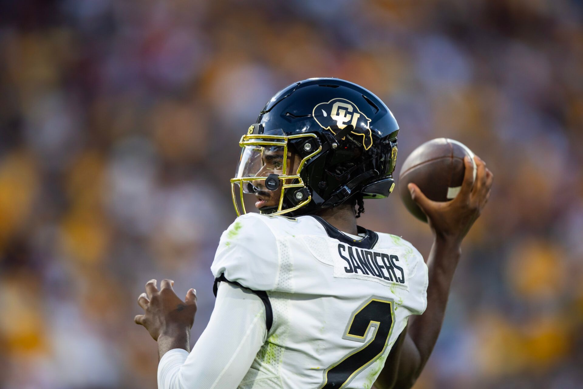 Oct 7, 2023; Tempe, Arizona, USA; Colorado Buffaloes quarterback Shedeur Sanders (2) against the Arizona State Sun Devils at Mountain America Stadium. Mandatory Credit: Mark J. Rebilas-USA TODAY Sports