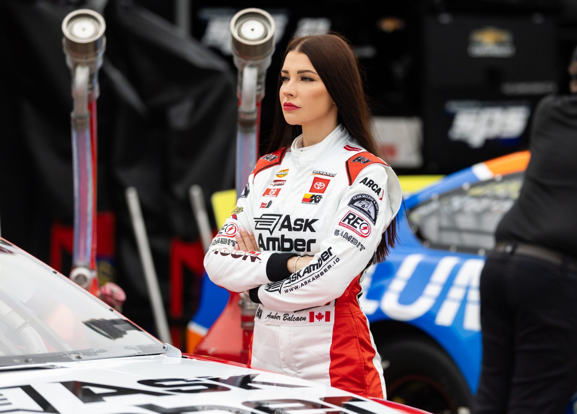 ARCA Series driver Amber Balcaen during practice for the Ride the 'Dente 200 at Daytona International Speedway.