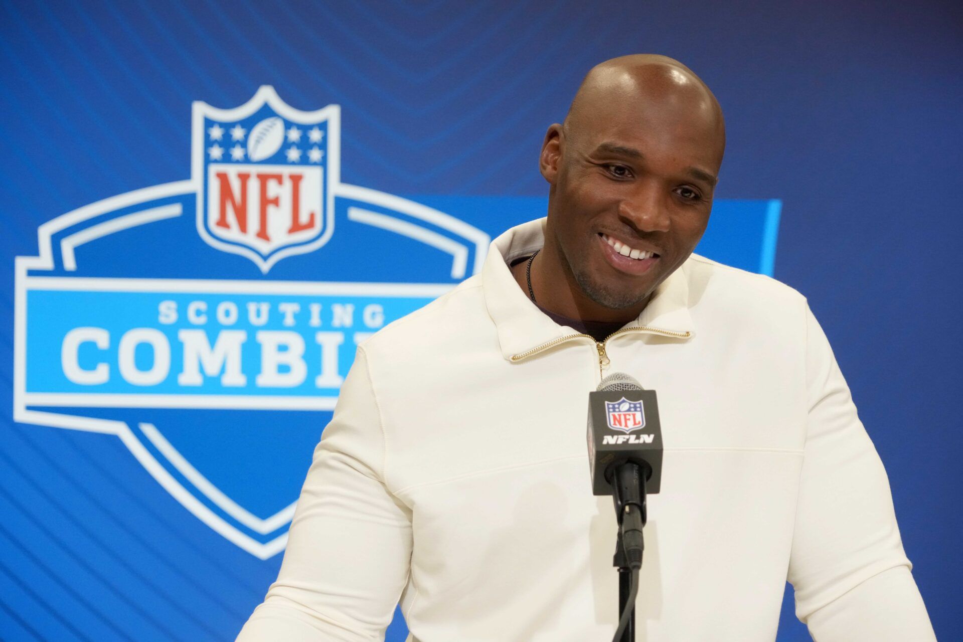 Houston Texans coach DeMeco Ryans speaks during the NFL Scouting Combine at the Indiana Convention Center.