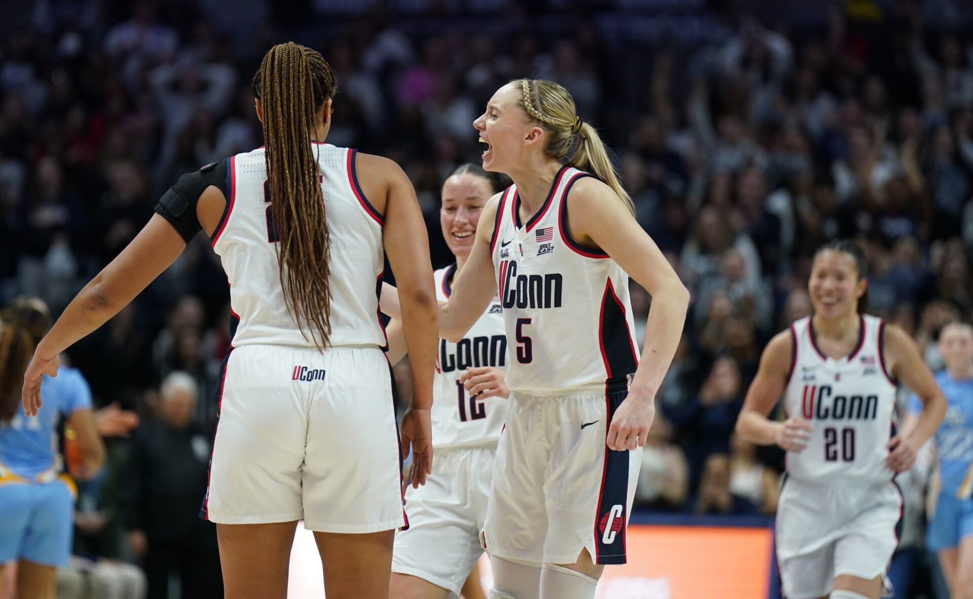 Watch as Paige Bueckers and Geno Auriemma share an intense altercation during what might be her final game for UConn before her WNBA decision.