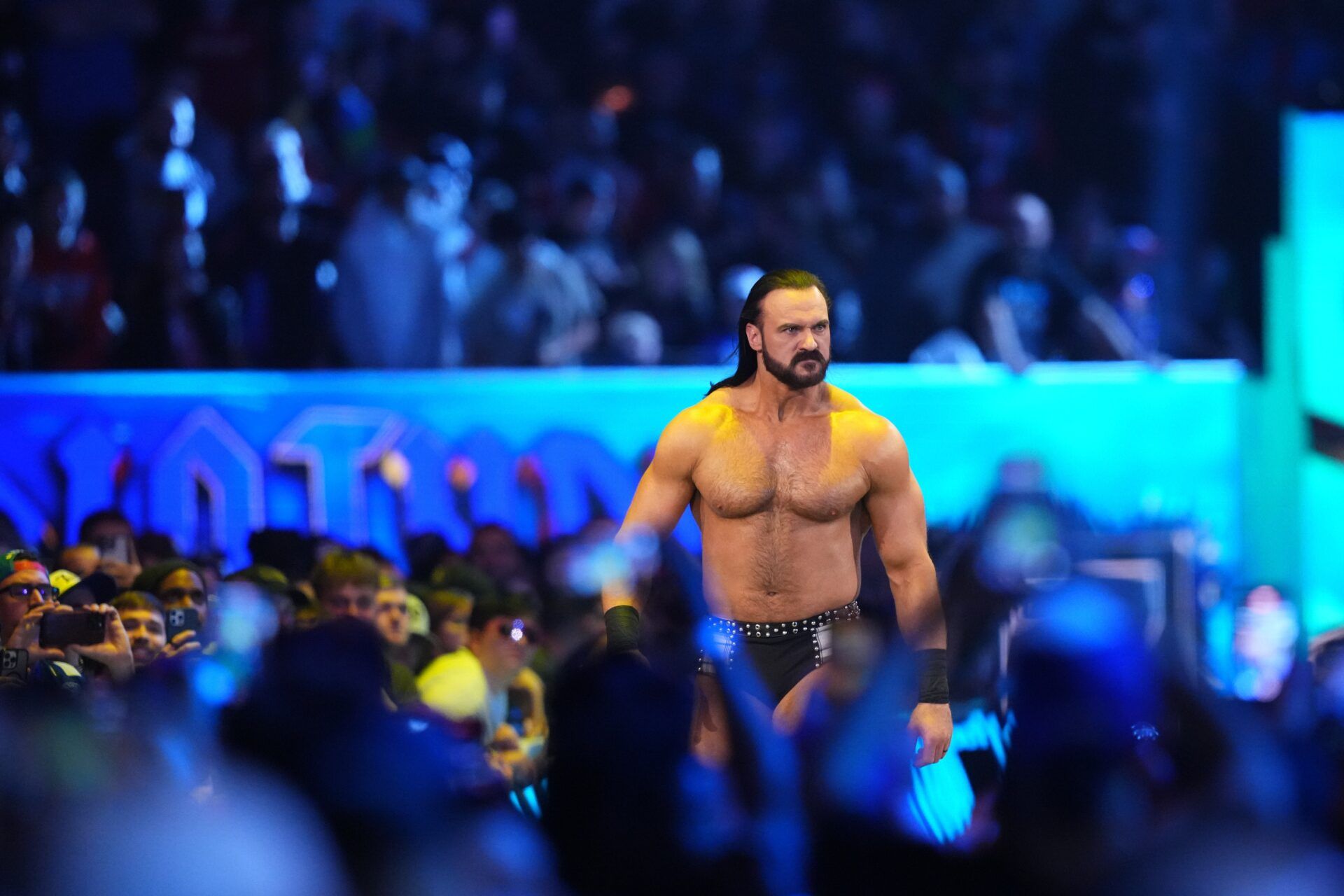 Drew McIntyre during the Men’s Royal Rumble match during the WWE Royal Rumble at Lucas Oil Stadium.