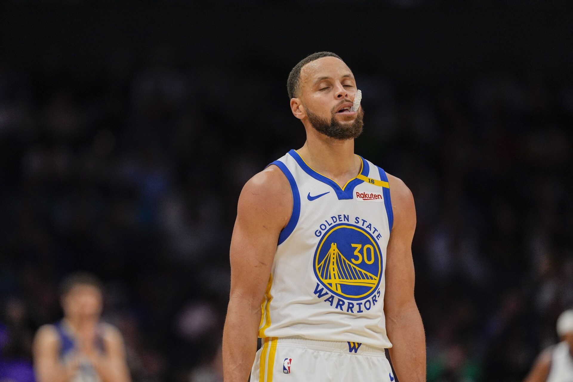 Golden State Warriors guard Stephen Curry (30) during the second quarter against the Charlotte Hornets at Spectrum Center.