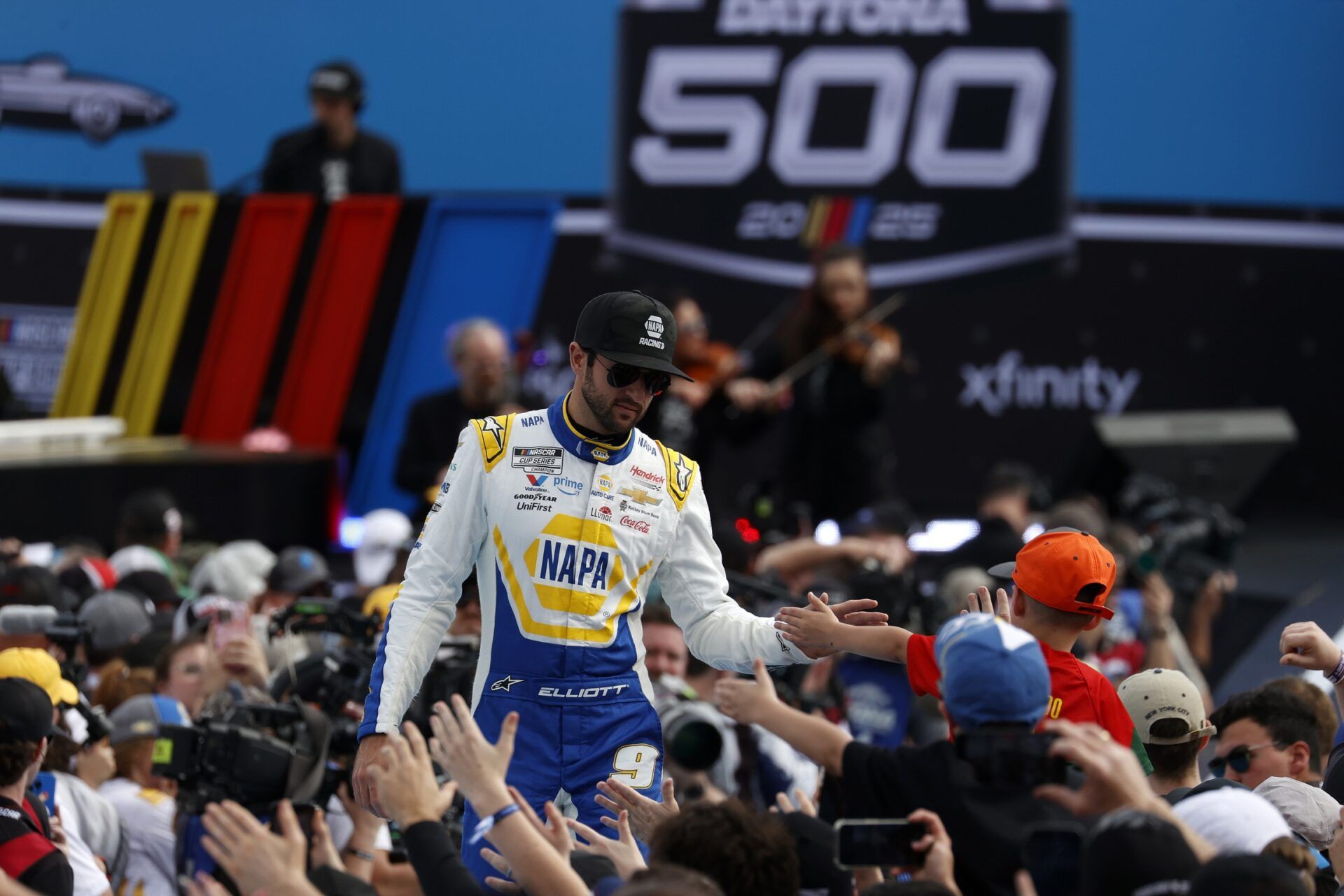 NASCAR Cup Series driver Chase Elliott (9) during the Daytona 500 at Daytona International Speedway.