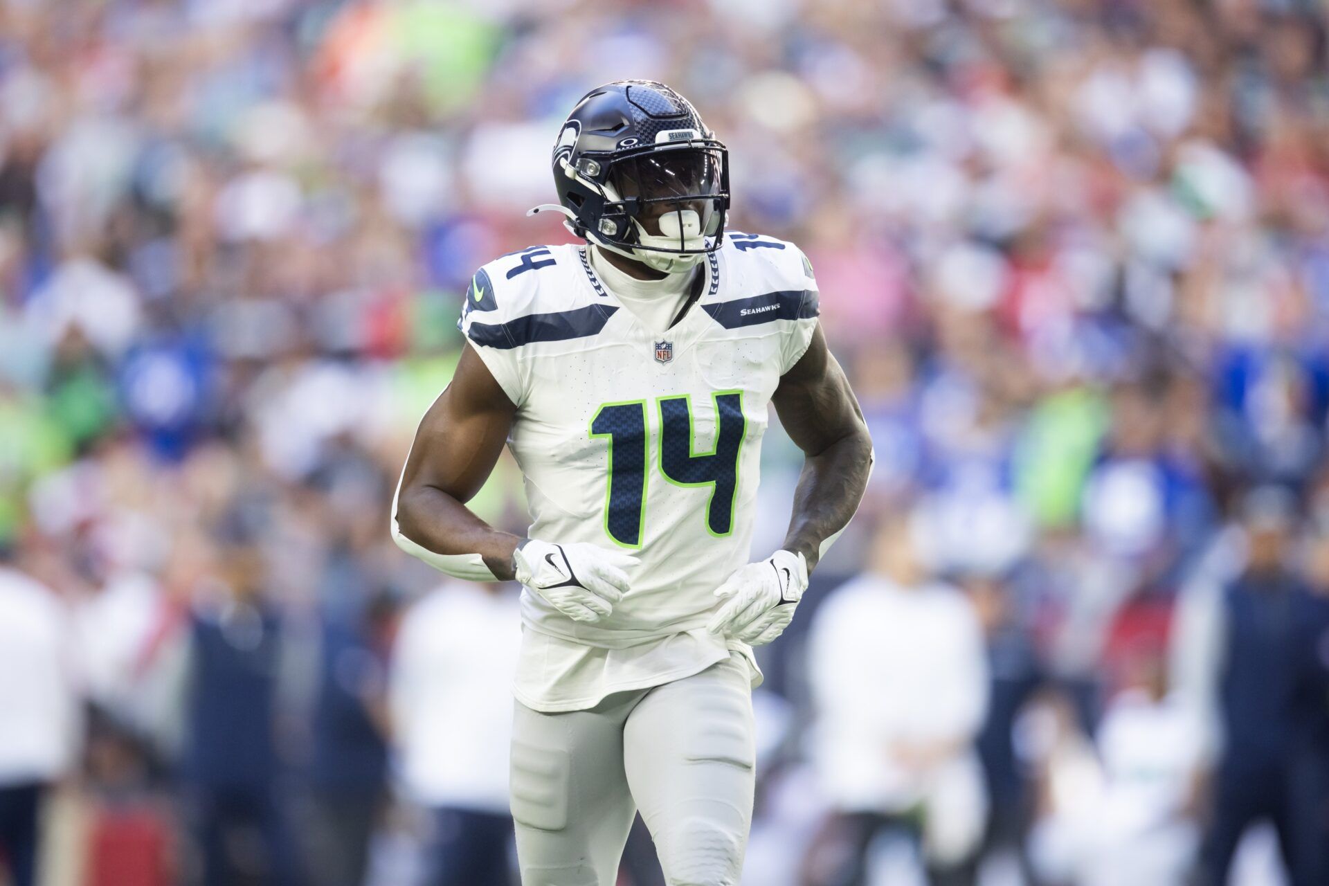 Seattle Seahawks wide receiver DK Metcalf (14) against the Arizona Cardinals at State Farm Stadium.