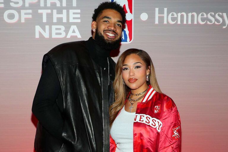 Karl-Anthony Towns with his girlfriend Jordyn Woods.
