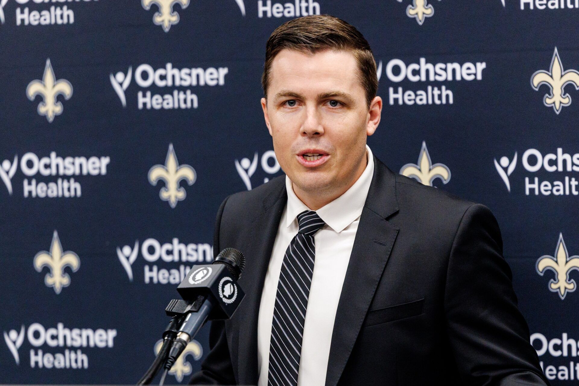 New Orleans Saints introduce Kellen Moore as the head coach and he addresses the media at Ochsner Sports Performance Center.