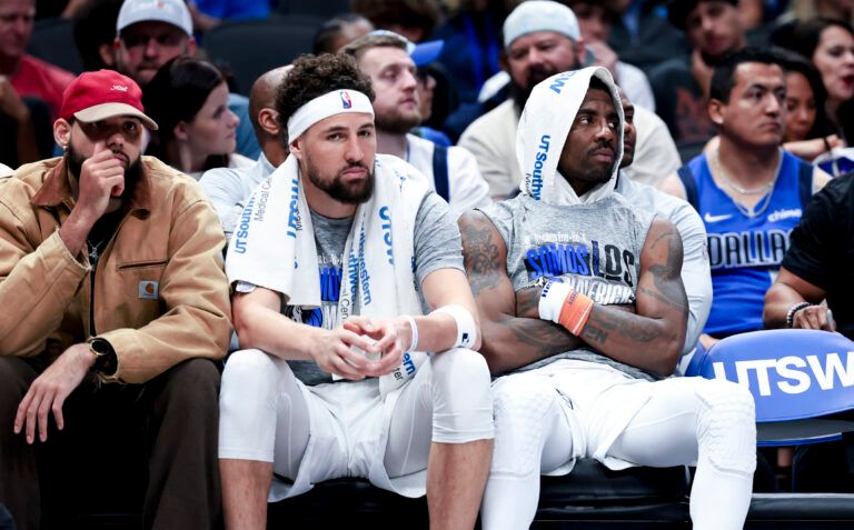 Klay Thompson's father, Mychal Thompson, made a grave prediction about the Dallas Mavericks after Kyrie Irving suffered a season-ending injury.