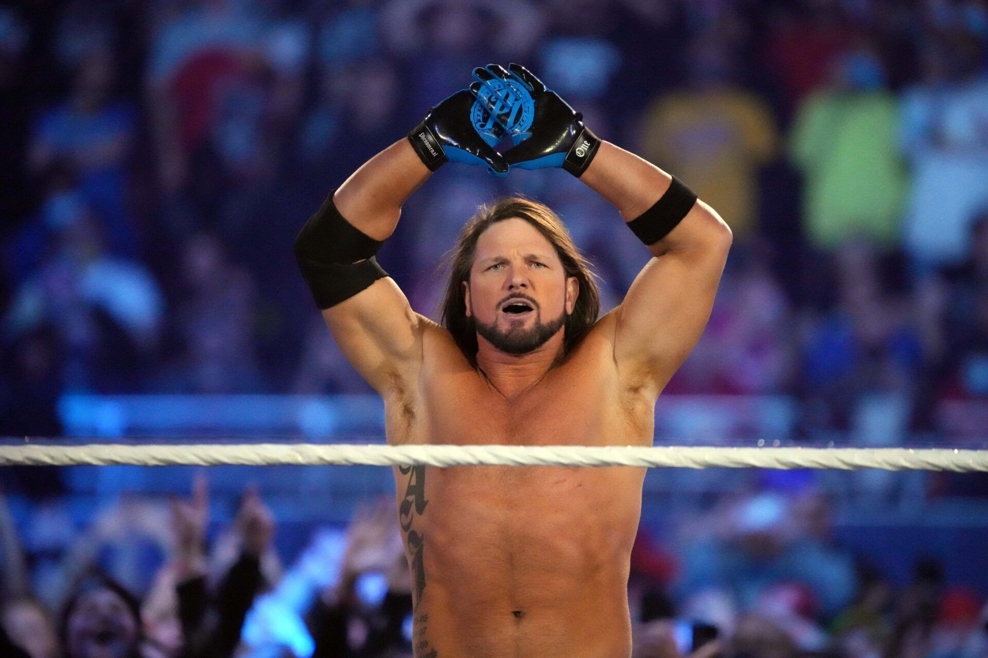 AJ Styles during the Royal Rumble The Dome at America's Center.