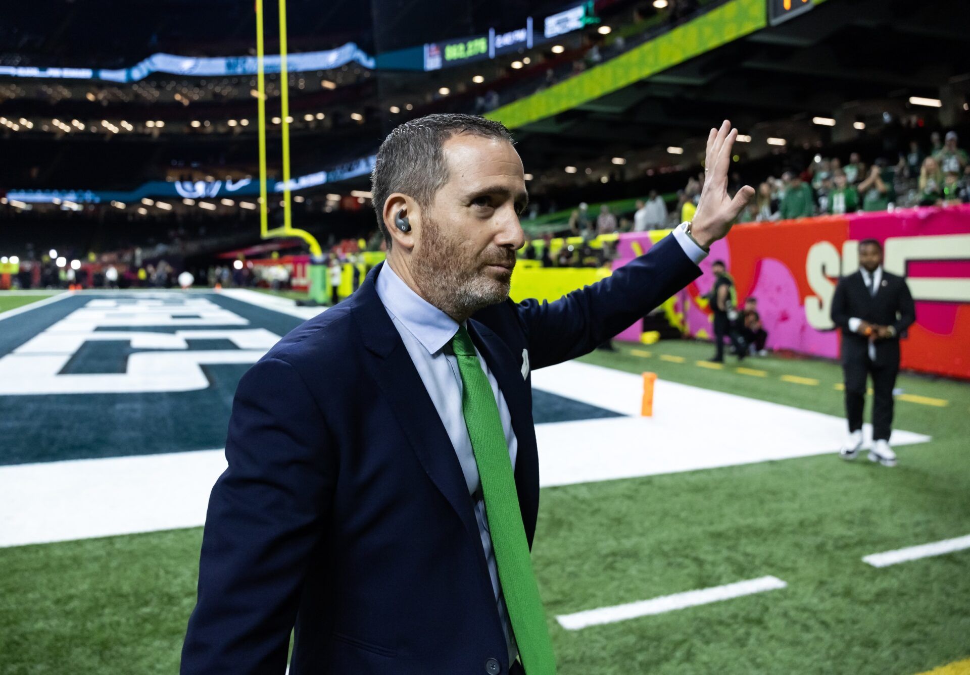 Philadelphia Eagles general manager Howie Roseman against the Kansas City Chiefs during Super Bowl LIX at Ceasars Superdome.