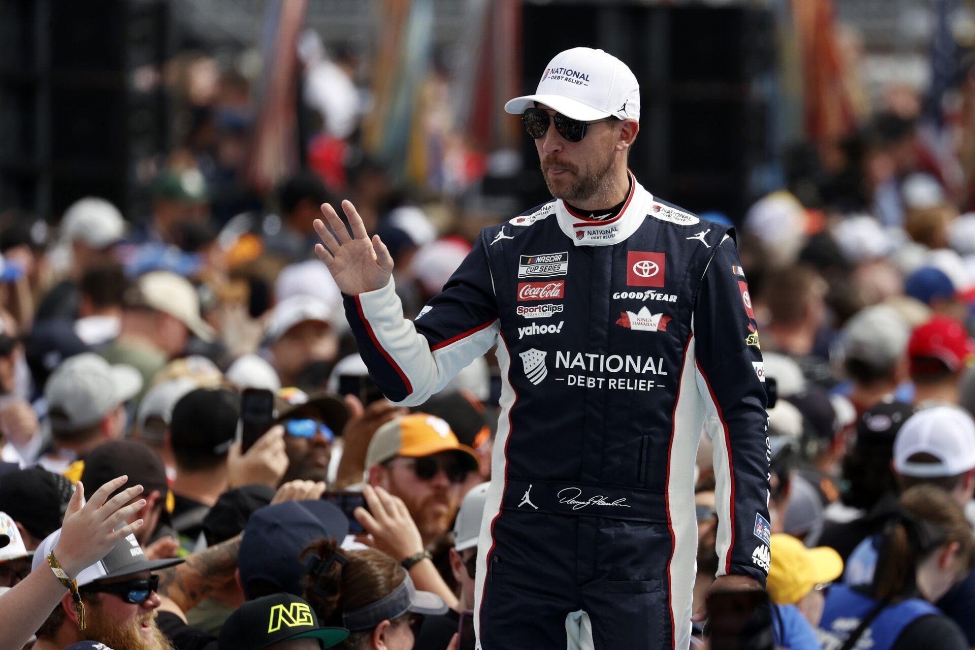 NASCAR Cup Series driver Denny Hamlin (11) during the Daytona 500 at Daytona International Speedway.