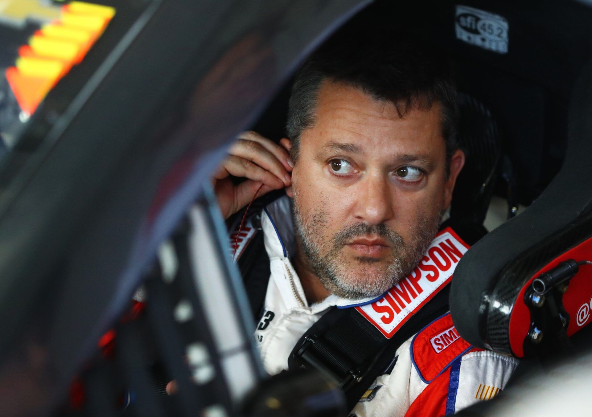 NASCAR Sprint Cup Series driver Tony Stewart during practice for the Ford Ecoboost 400 at Homestead-Miami Speedway.