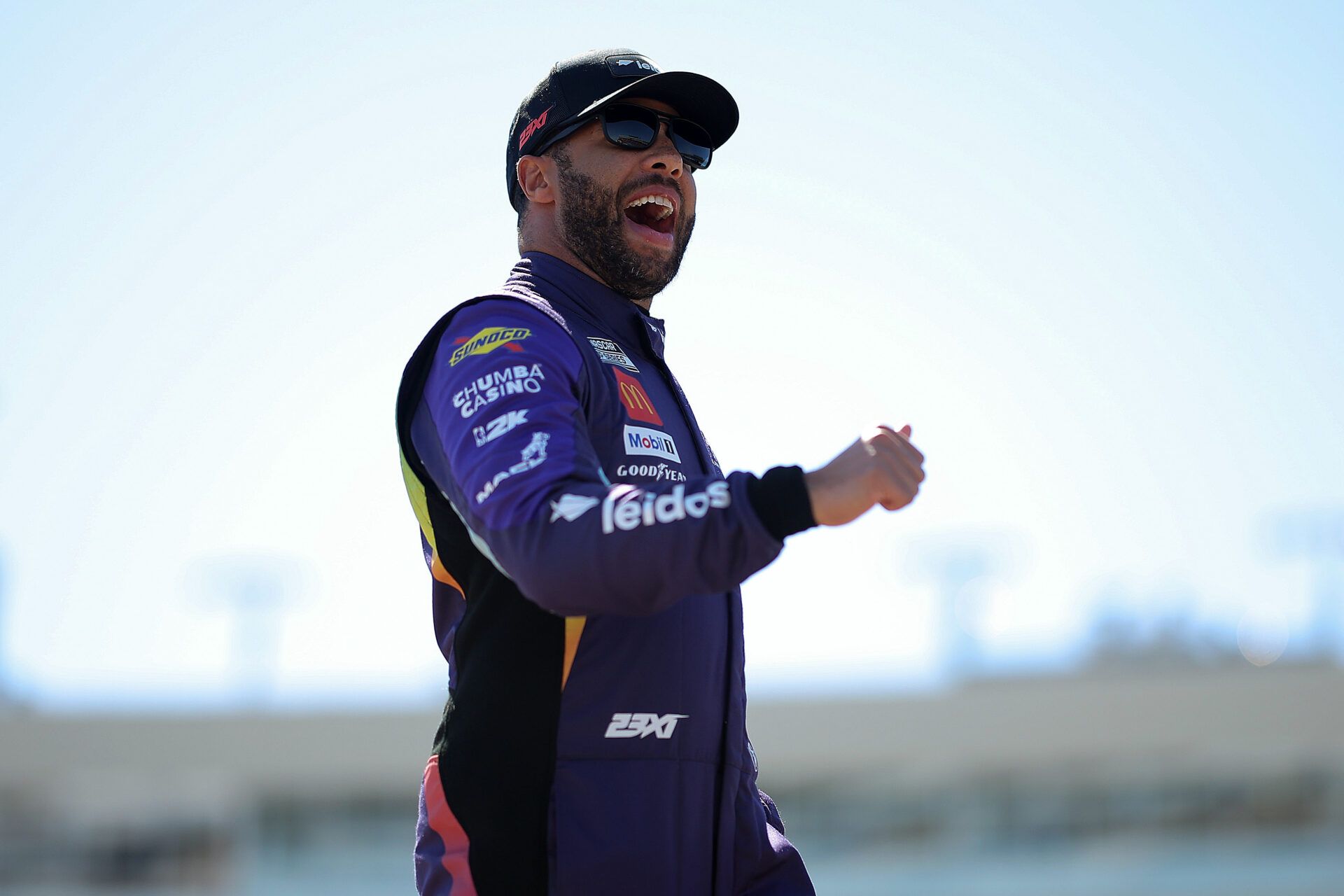 AVONDALE, ARIZONA - MARCH 08: Bubba Wallace, driver of the #23 Leidos Toyota, waits on the grid during practice for the NASCAR Cup Series Shriners Children's 500 at Phoenix Raceway on March 08, 2025 in Avondale, Arizona. (Photo by Jonathan Bachman/Getty Images)