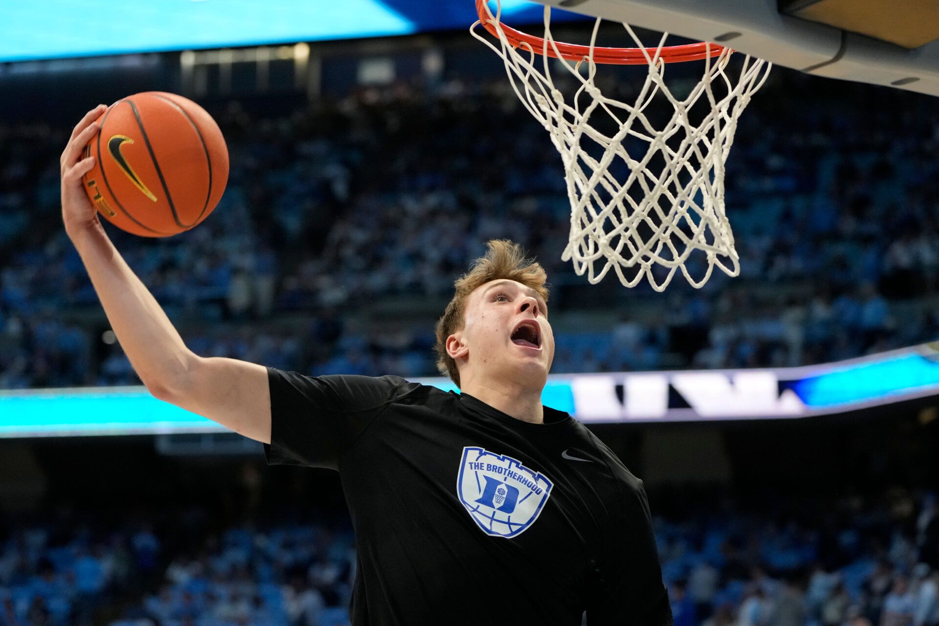 Mar 8, 2025; Chapel Hill, North Carolina, USA; Duke Blue Devils forward Cooper Flagg (2) during warm ups at Dean E. Smith Center. Mandatory Credit: Bob Donnan-Imagn Images