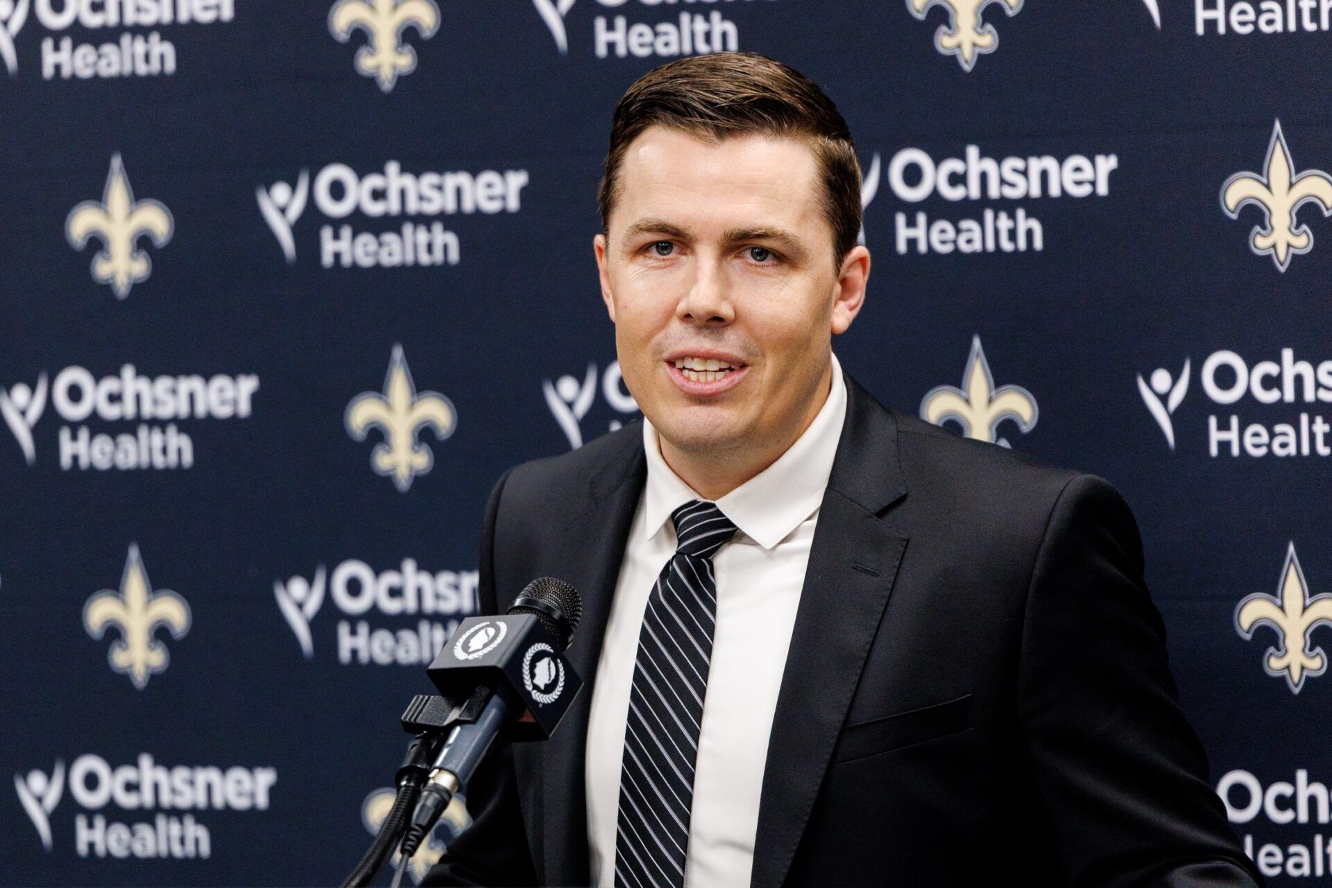 New Orleans Saints introduce Kellen Moore as the head coach and he addresses the media at Ochsner Sports Performance Center.