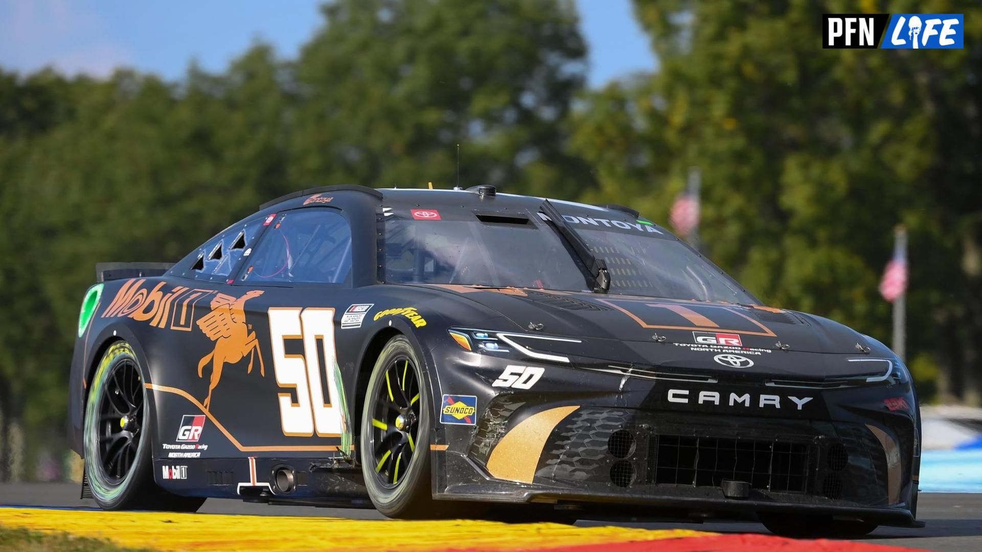 NASCAR Cup Series driver Juan Pablo Montoya (50) drives during the Go Bowling at The Glen at Watkins Glen International.