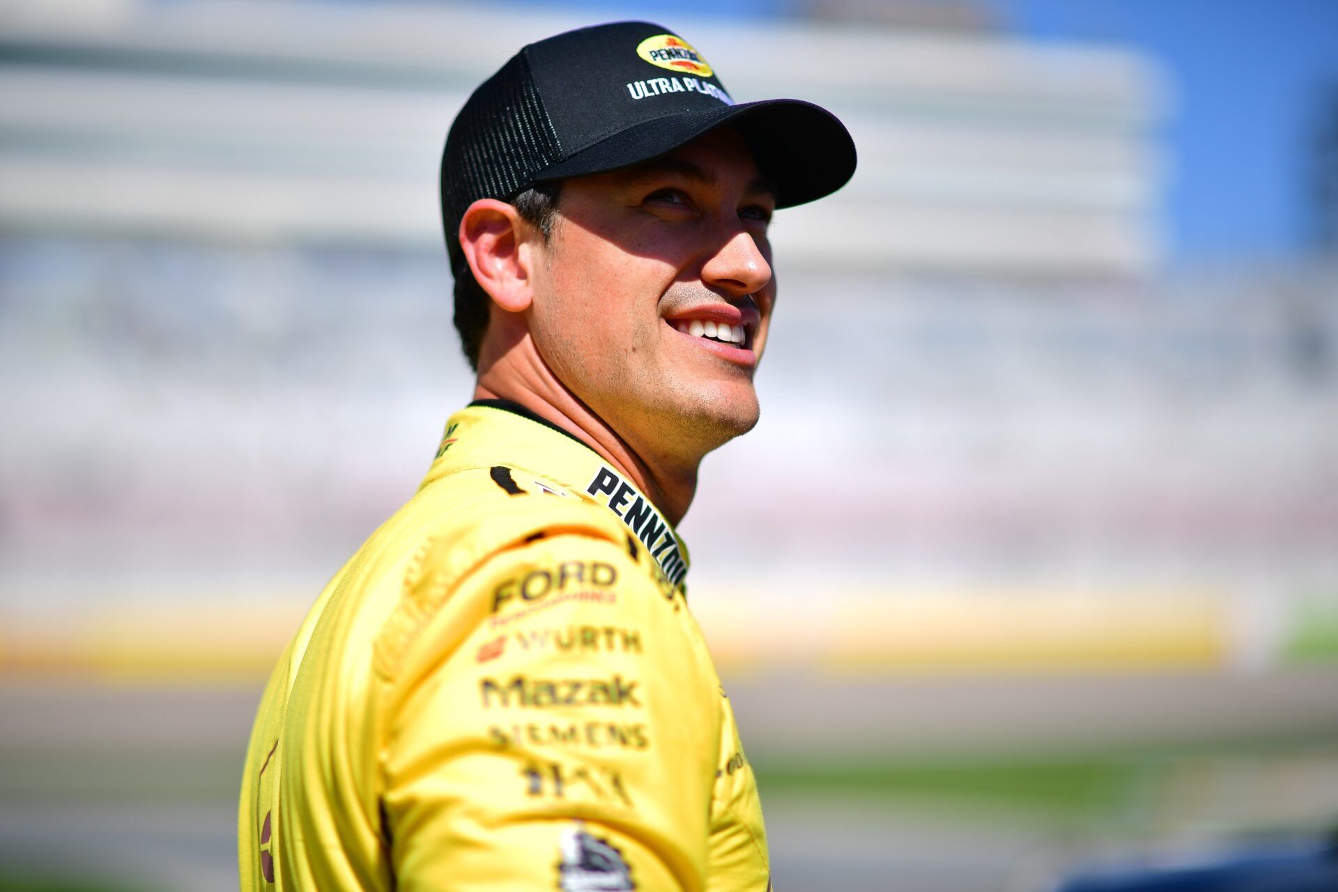 NASCAR Cup Series driver Joey Logano (22) during qualifying for the Pennzoil 400 at Las Vegas Motor Speedway.