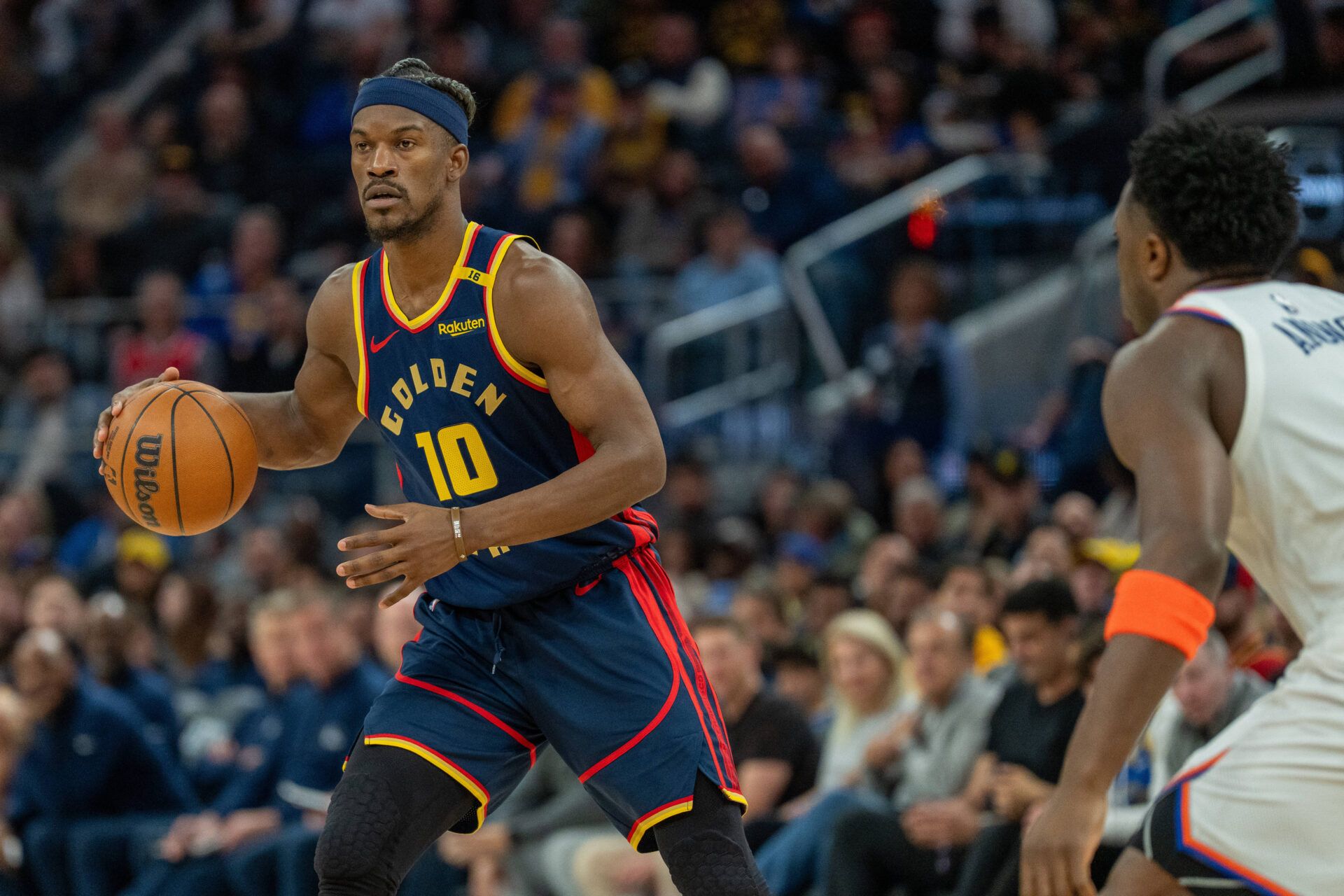 Jimmy Butler III's new role with the Warriors, with a promise of more to come, excites fans who can't help but chant about his past playoff form.