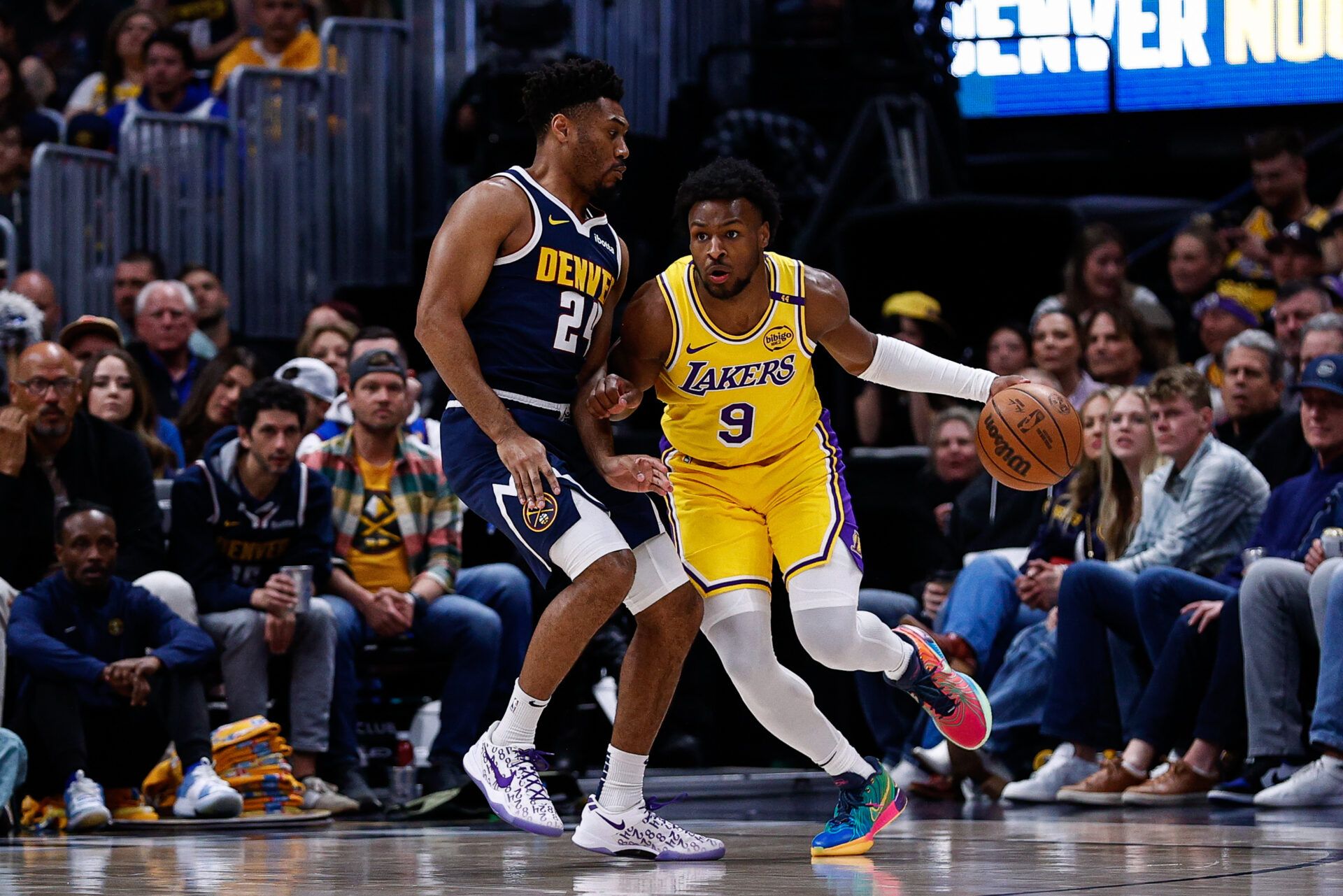 Bronny James responded to boos and heckling from a fan in Denver with a fiery response during the Nuggets vs. Lakers game on March 14.