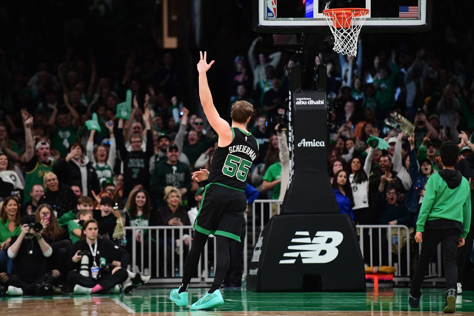 WATCH: Celtics Bench Goes Wild as Rookie Baylor Scheierman Records Historic Career-High 20 Points vs Nets