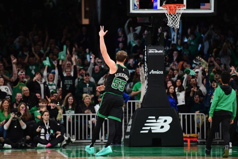 WATCH: Celtics Bench Goes Wild as Rookie Baylor Scheierman Records Historic Career-High 20 Points vs Nets