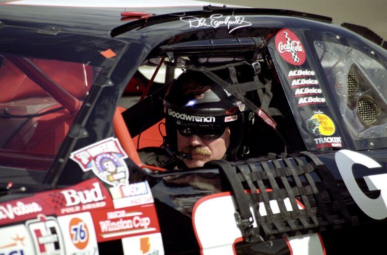 Dale Earnhardt of the Goodwrench Chevrolet car gets ready for the Checker Auto Parts/Dura Lube 500 at Phoenix IUnternational Raceway.