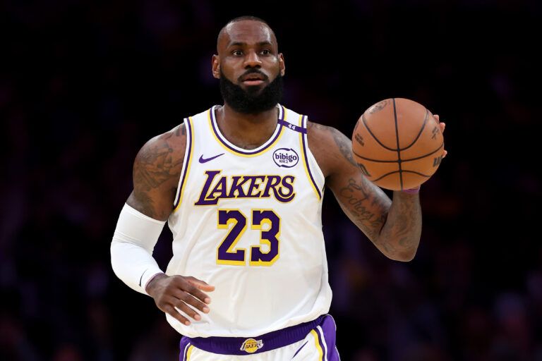 LOS ANGELES, CALIFORNIA - MARCH 22: LeBron James #23 of the Los Angeles Lakers in action against the Chicago Bulls at Crypto.com Arena on March 22, 2025 in Los Angeles, California. NOTE TO USER: User expressly acknowledges and agrees that, by downloading and or using this photograph, user is consenting to the terms and conditions of the Getty Images License Agreement. (Photo by Luke Hales/Getty Images)