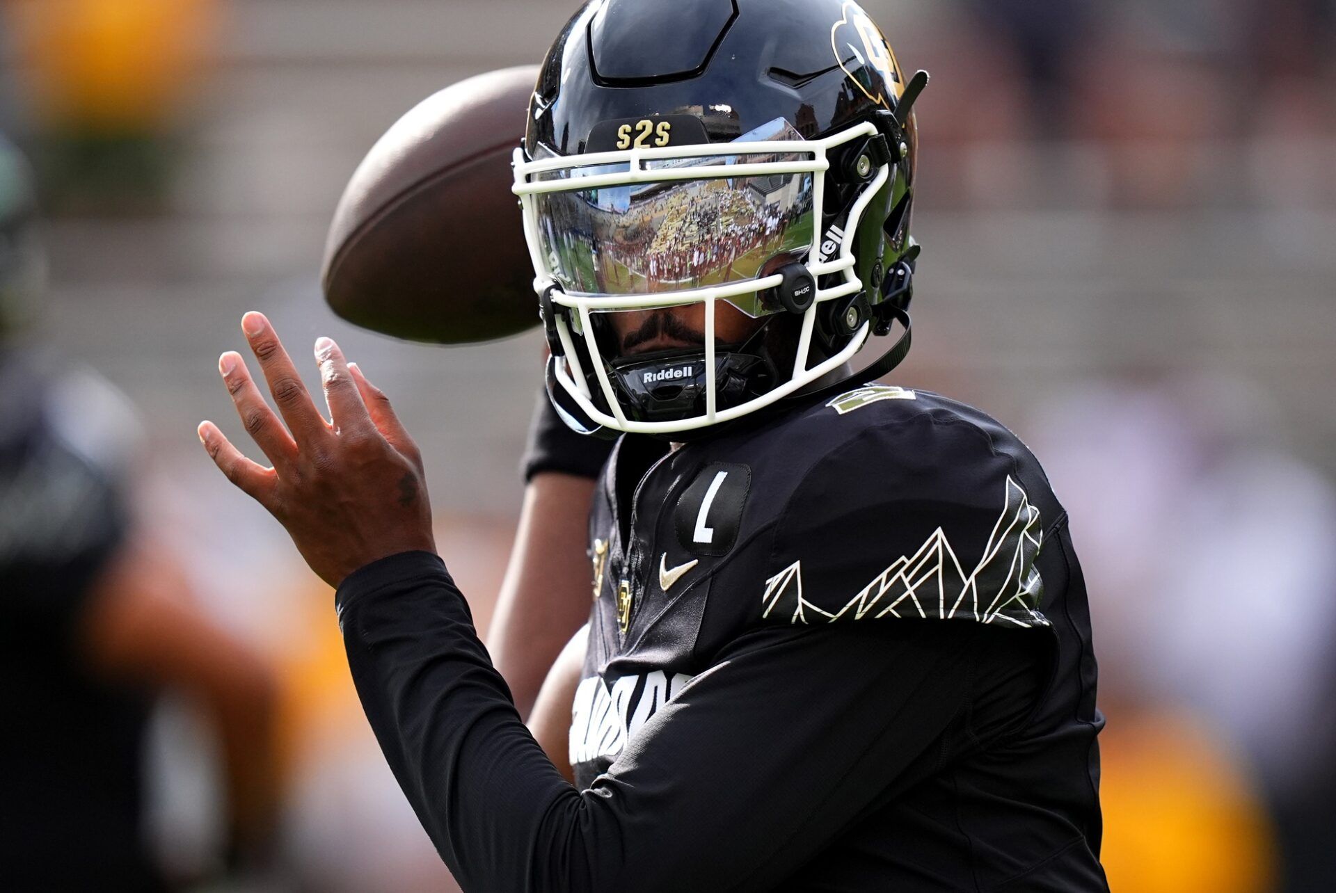 Colorado Buffaloes quarterback Shedeur Sanders (2) before the game against the North Dakota State Bison at Folsom Field.