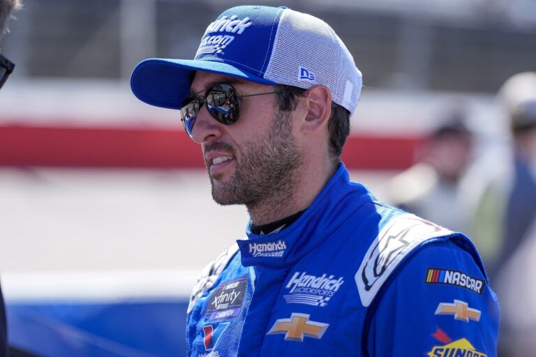 Hendrick Cars driver Chase Elliott on pit road during the Great Clips 200 at Darlington Raceway.