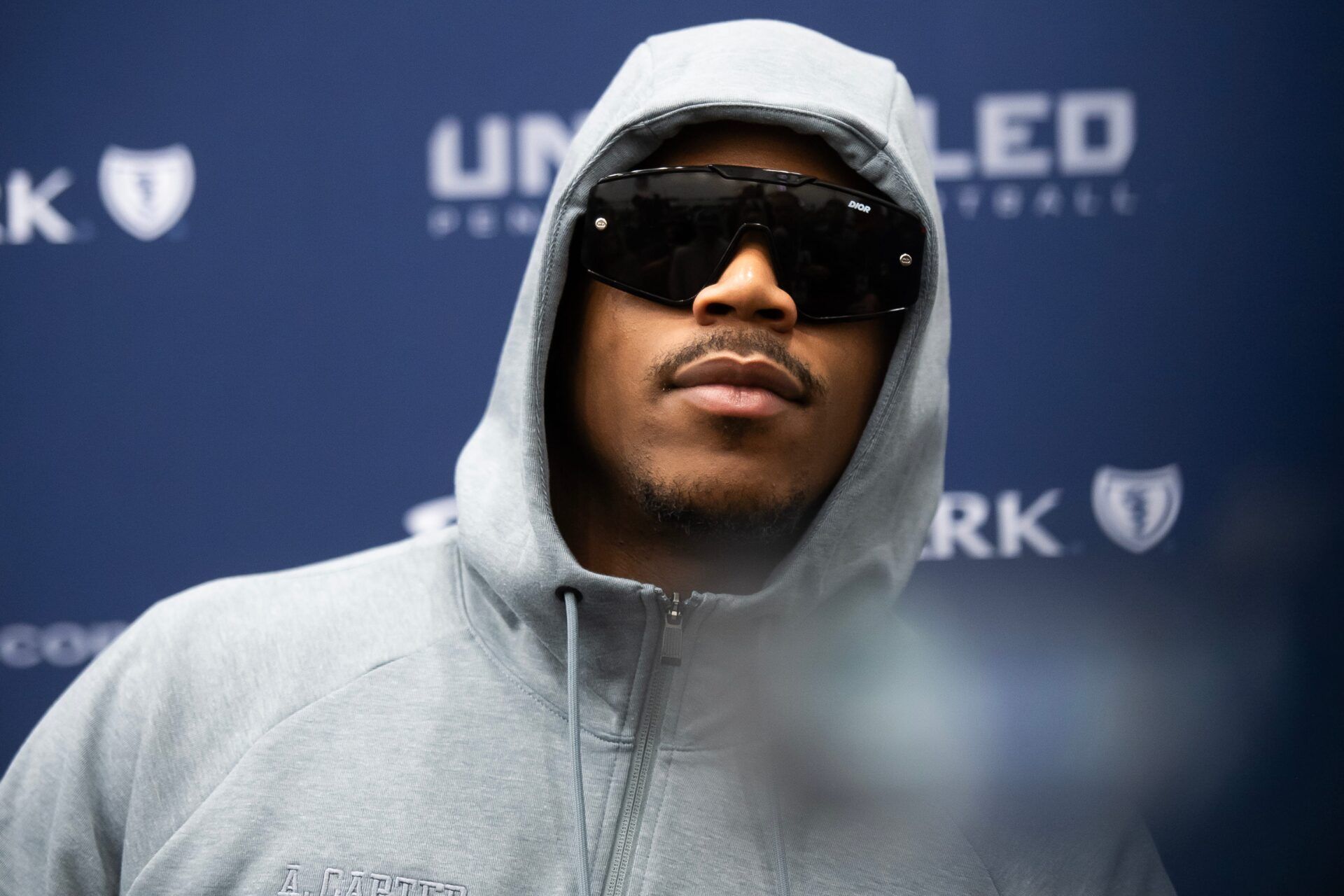 Defensive end Abdul Carter speaks to the media at Penn State's Pro Day in Holuba Hall on March 28, 2025, in State College.