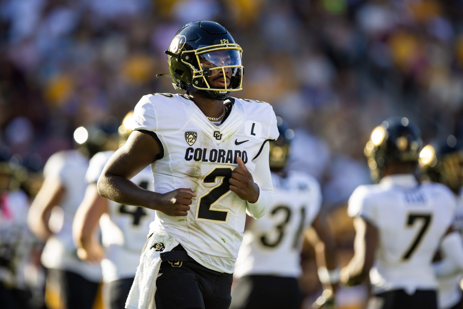 Colorado Buffaloes quarterback Shedeur Sanders (2) against the Arizona State Sun Devils at Mountain America Stadium, Home of the ASU Sun Devils.