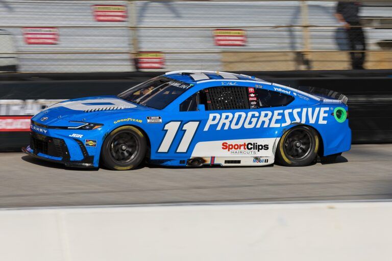 NASCAR Cup Series driver Denny Hamlin (11) during the NASCAR Food City 500 at Bristol Motor Speedway.