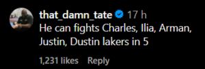 Brad Tate's comment