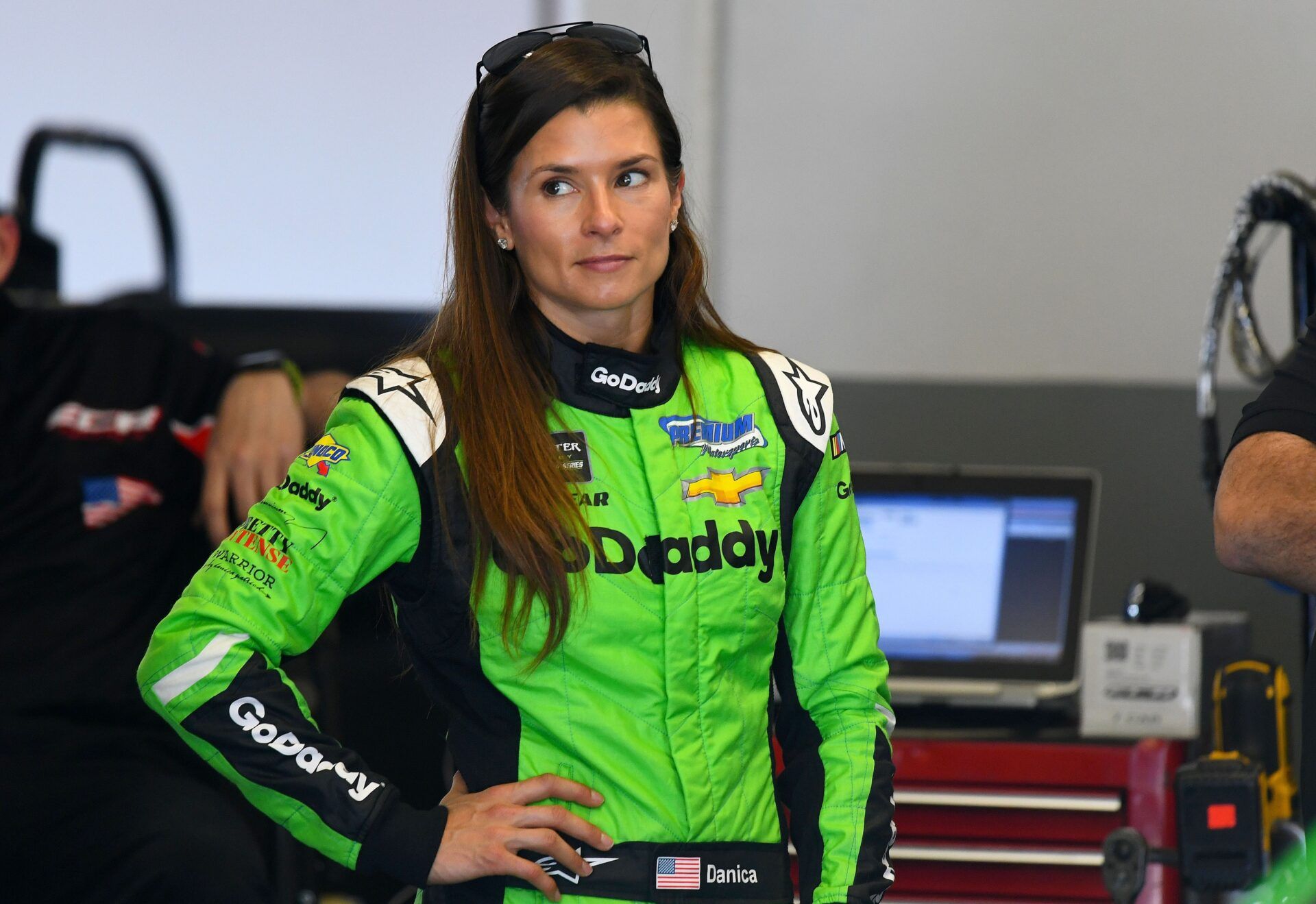 NASCAR Cup Series driver Danica Patrick (7) during practice for the Daytona 500 at Daytona International Speedway.
