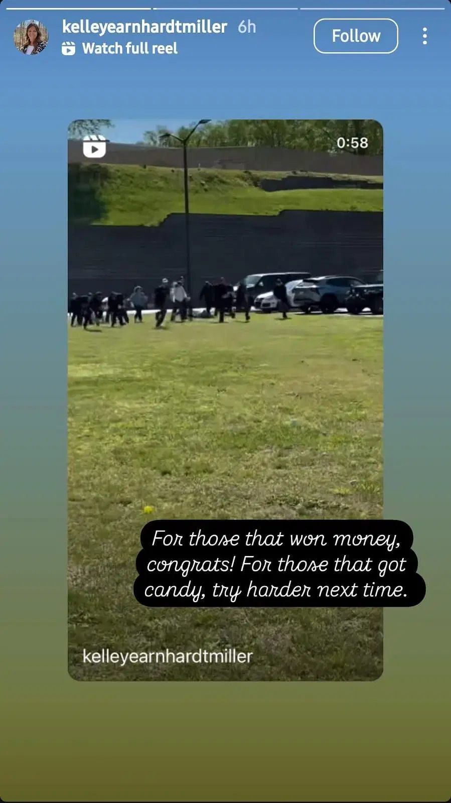 A screenshot from Kelley Earnhardt-Miller's Instagram