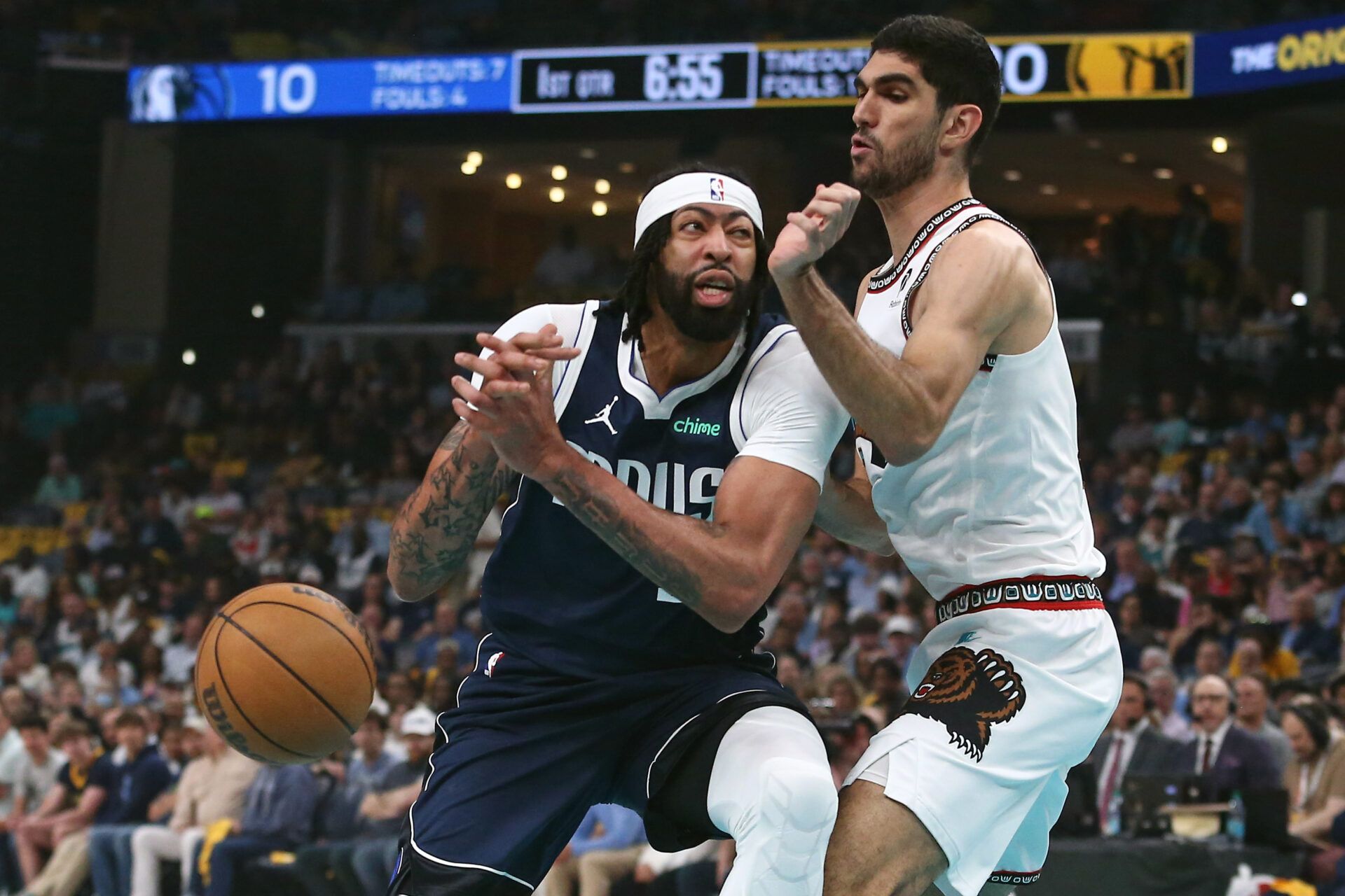 Ja Morant and Anthony Davis went head-to-head with fierce trash talk during the high-stakes play-in game as the Grizzlies and Mavericks face off.