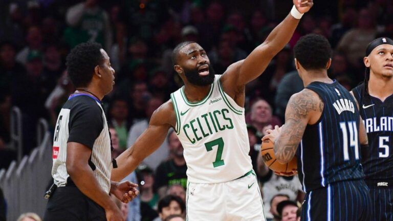 After Sunday's 103-86 Game 1 first-round playoff win over the Magic, Celtics star Jaylen Brown urged his squad to play more urgently.