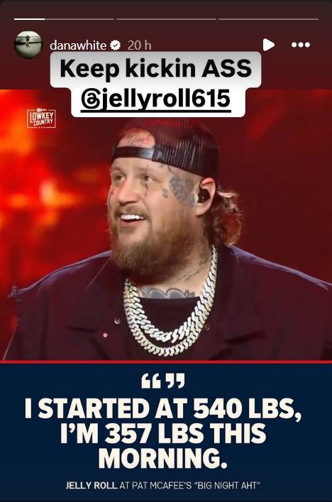 Instagram story of Dana White