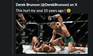 A screenshot of Derek Brunson's now-deleted tweet.