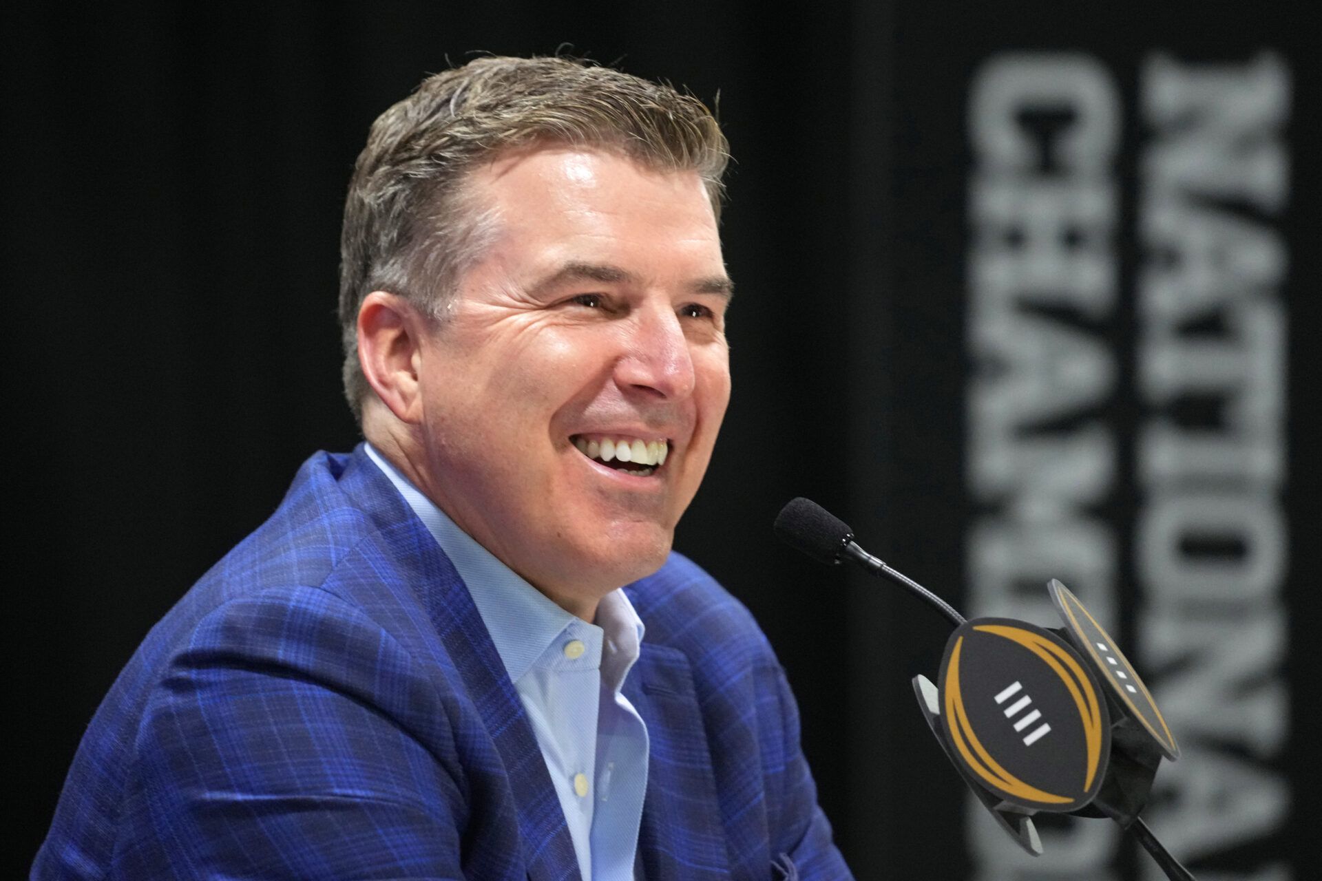 Jan 18, 2025; Atlanta, GA, USA; Rece Davis during 2025 CFP National Championship Media Day at Georgia World Congress Center, Building A. Mandatory Credit: Kirby Lee-Imagn Images