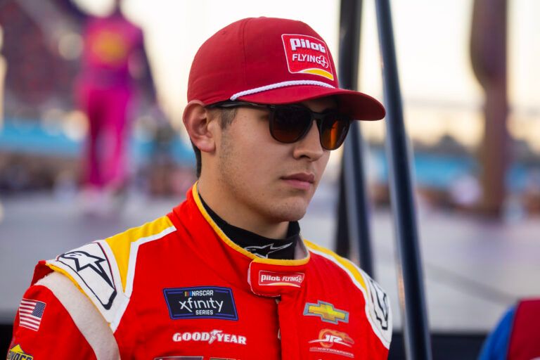 Nov 9, 2024; Avondale, Arizona, USA; NASCAR Xfinity Series driver Sammy Smith (8) during the Championship race at Phoenix Raceway. Mandatory Credit: Mark J. Rebilas-Imagn Images