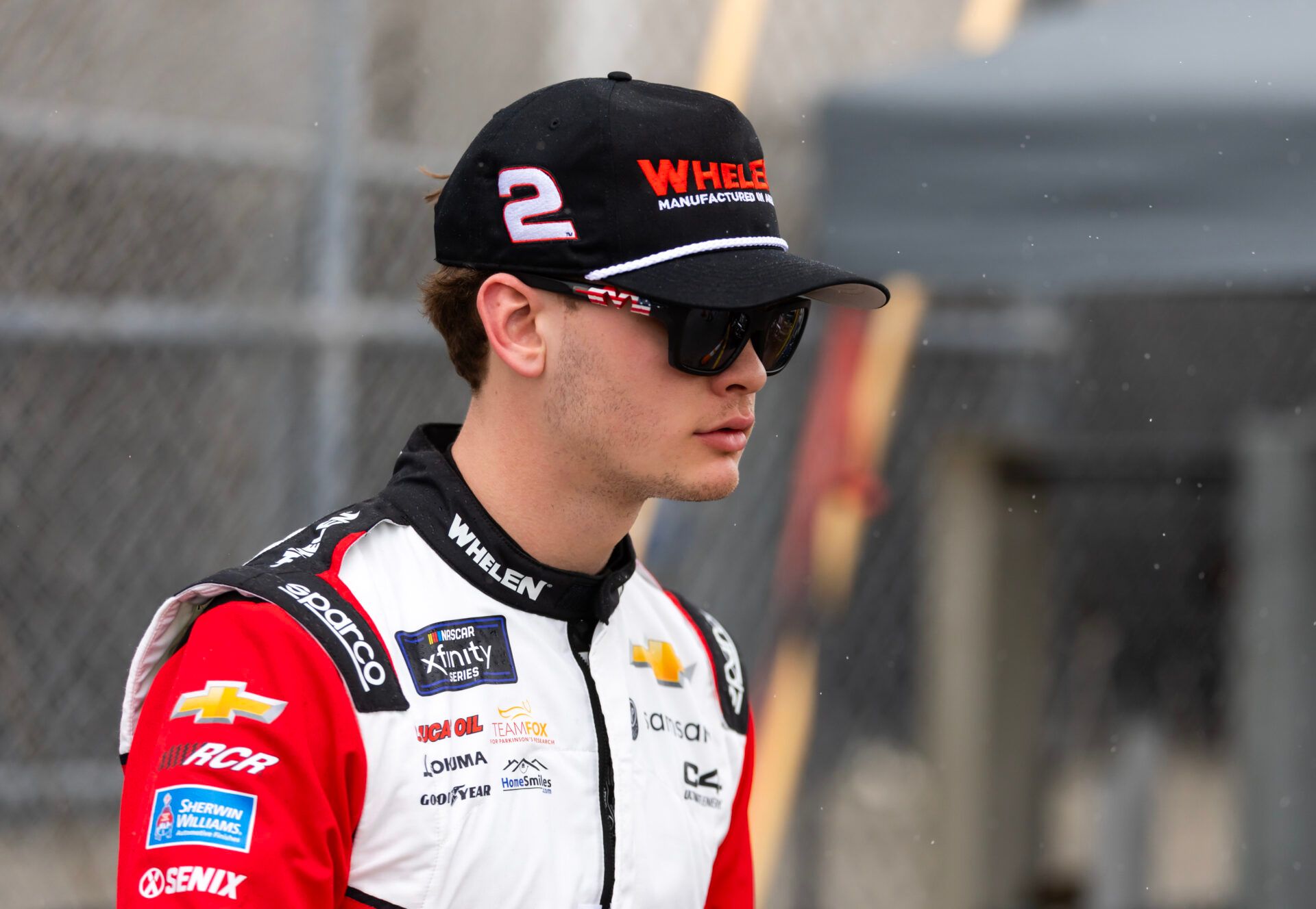 Feb 15, 2025; Daytona Beach, Florida, USA; NASCAR Xfinity Series driver Jesse Love (2) during qualifying for the United Rentals 300 at Daytona International Speedway. Mandatory Credit: Mark J. Rebilas-Imagn Images