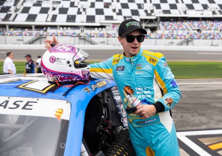 Feb 15, 2025; Daytona Beach, Florida, USA; NASCAR Xfinity Series driver Joey Gase (53) during qualifying for the United Rentals 300 at Daytona International Speedway. Mandatory Credit: Mark J. Rebilas-Imagn Images