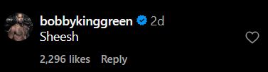 King Green's reaction to @espnmma's Instagram post highlight the inclusion of a data scientist in The Fighting Nerds