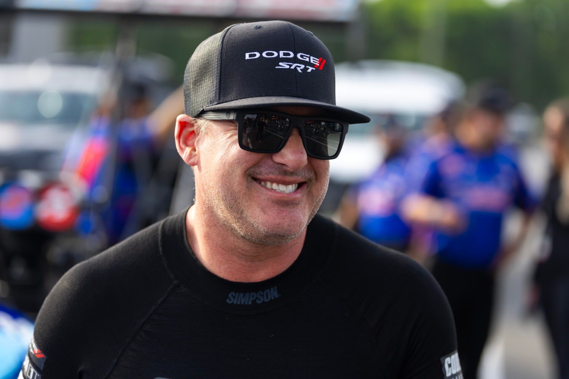 Apr 25, 2025; Concord, NC, USA; NHRA top fuel driver Tony Stewart during qualifying for the American Rebel Light Four Wide Nationals at zMax Dragway. Mandatory Credit: Mark J. Rebilas-Imagn Images