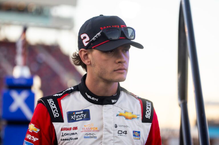 Nov 9, 2024; Avondale, Arizona, USA; NASCAR Xfinity Series driver Jesse Love (2) during the Championship race at Phoenix Raceway. Mandatory Credit: Mark J. Rebilas-Imagn Images