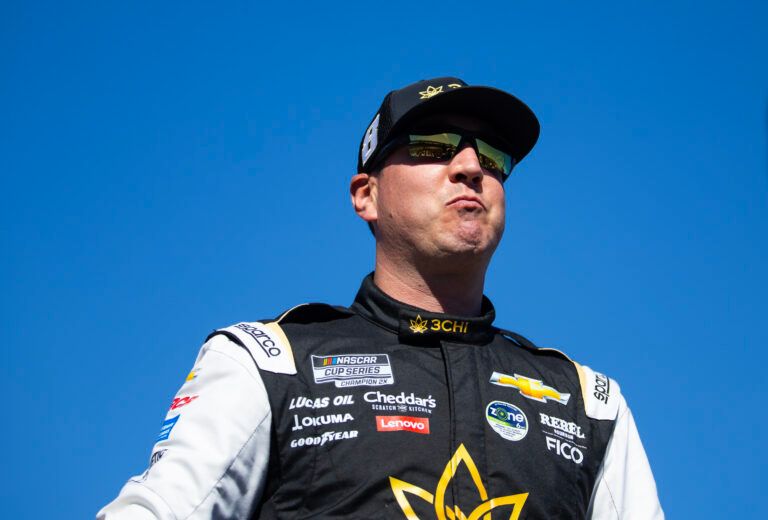 Nov 10, 2024; Avondale, Arizona, USA; NASCAR Cup Series driver Kyle Busch (8) during the NASCAR Cup Series Championship race at Phoenix Raceway. Mandatory Credit: Mark J. Rebilas-Imagn Images