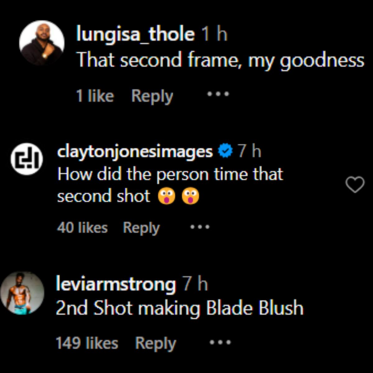 Screenshot of comments