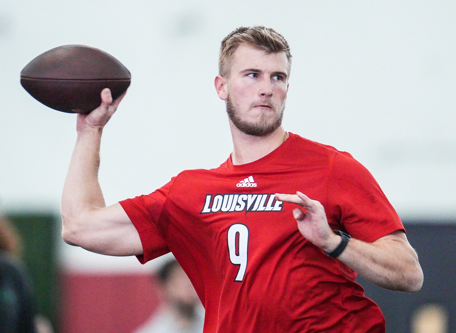 Louisville quarterback Tyler Shough during Pro Day at the UofL Football's Trager Indoor Practice Facility Tuesday, March 25, 2025.