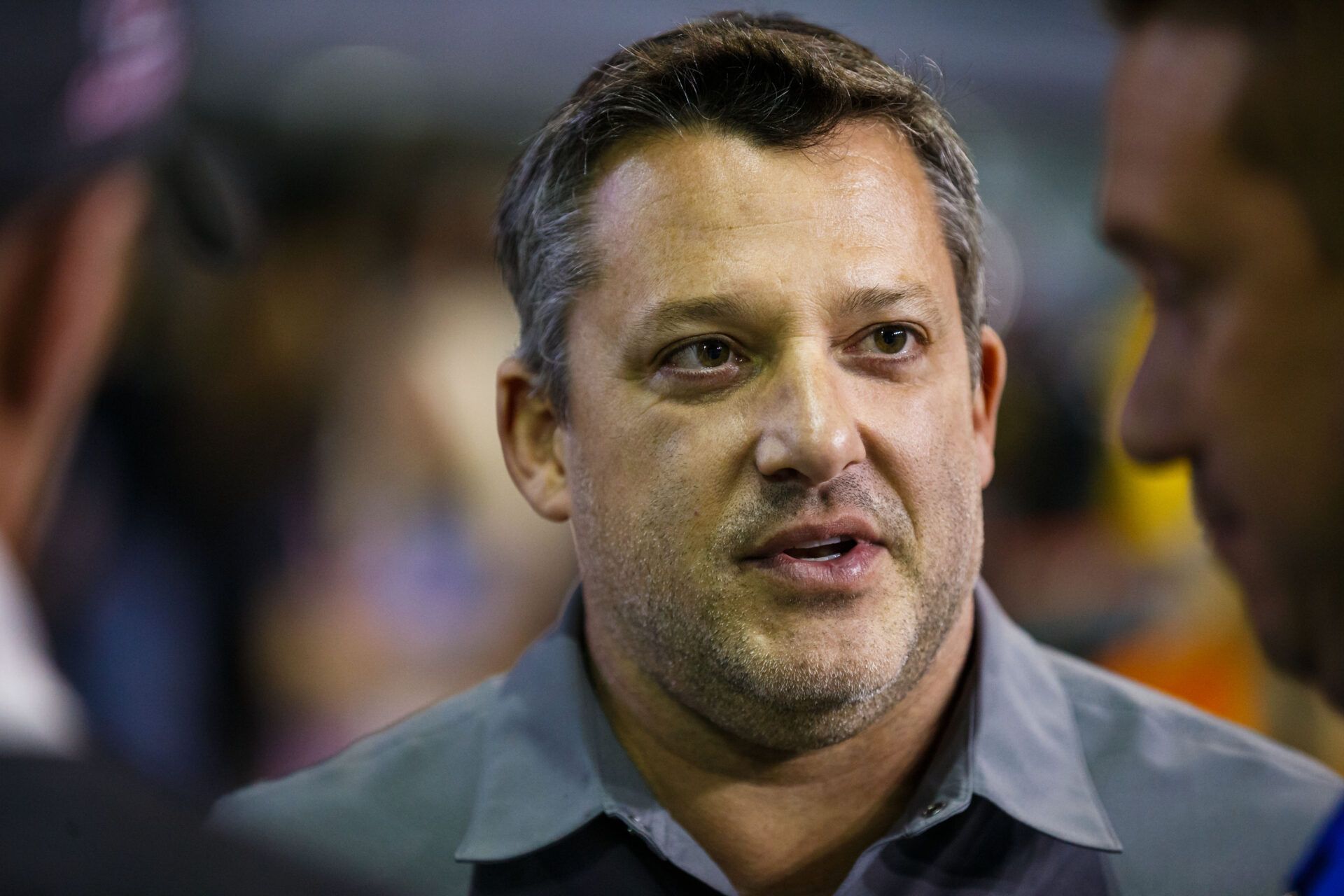 Nov 17, 2017; Homestead, FL, USA; NASCAR Cup Series team owner Tony Stewart during qualifying for the Ford EcoBoost 400 at Homestead-Miami Speedway. Mandatory Credit: Mark J. Rebilas-USA TODAY Sports